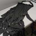 Women's Sexy Halter Neck Tassels Ruffle Backless Bodycon Mini Dress Sleeveless Backless Hem Party Short Dresses (Large, Black)