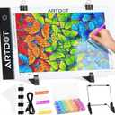 ARTDOT A4 LED Light Pad for Diamond Painting Kits for Adults, USB Powered Adjustable Brightness Diamond Art Light Board with Accessories