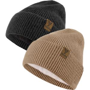 Winter Beanie Hat for Men Women, Warm Unisex Winter Knitted Hats, Stretchy Cuffs and Thick Warm Lining Beanies