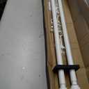 2 Pack Heavy Duty 1 Inch Diameter Single Curtain Rods 36-72 Adjustable Window Curtain Rod with Aluminum Alloy Cylindrical Cap Finials, Wall Mount and Ceiling Mount, Matte White