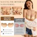 EIDOS Strapless Backless Sticky Push Up Bra - Invisible Adhesive Bra for Women with Nipple Covers 2026 13