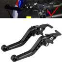 Fydun Motorcycle Scooter Brake Levers, 1 Pair Universal CNC Aluminum Alloy Double Disc Clutch Brake Levers Handle (Black)