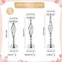 12 Pcs Metal Wedding Flower Stand Bulk Table Centerpieces, Tall Silver Flower Arrangement Vase Candle Holder Stand for Wedding Reception, Birthday, Party, Hotel Decor, Twist Style, 3 Sizes