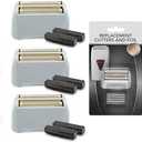 3 Pack for Shaver Foil TS-1 TS-2, Pro Shaver Replacement and Cutters Compatible with Andis ProFoil Lithium foil Shaver, Andis Blade Replacement with Stainless Steel Design for Smooth Shaving