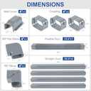 4" W 16.5Ft Decorative PVC Line Set Cover Kit for Mini Split Lineset Cover Kit for Air Conditioner & Heat Pump (Grey)