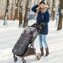 Orzbow Universal Stroller Footmuff, Winter Baby Bunting Bag for Stroller - Baby Sleeping Bag with Coral Fleece Lining for Cold Weather, Water-Repellent, Winter Must Have for Toddler Kids, Dark Grey