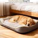 Orthopedic Crate Dog Bed - Waterproof PU Dual-Surface Pet Bed, Comfort Dogs Couch Sofa with Washable Removable Cover,Large Size for Dogs & Crate Use, 47.2''