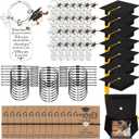 Class of 2025 Graduation Gifts Bulk, 25 Sets Graduation Keychains With Grad Compass Bracelets Bulk Set In Cap Gift Boxes Party Favors for Students, Guests, Graduates