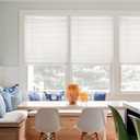 MYshade No-Drill Cordless Horizontal Mini Blinds 35" W x 48" H Tool-Free Inside Mount Window Blinds with 1" Vinyl Slats, Light Filtering & Privacy, Child & Pet Safe, White