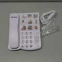 Big Button Phone for Seniors, Corded Landline Telephone with Handsfree Function and 9 Groups of Memory, One-Touch Dialling,Suitable People with Vision Disorders/Hearing Damage (EX-LD-858HF)