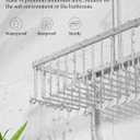 YASONIC Never-Rust Aluminum Hanging Shower Caddy Over-the-Showerhead Organizer with 10 Hooks for Razor and Sponge Includes Soap Basket Silver