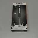 YUSWKO Black Handheld Milk Frother Wand for Coffee, Rechargeable Electric Whisk with 3 Heads 3 Speeds Drink Mixer Coffee Frother For Latte, Cappuccino, Hot Chocolate, Egg