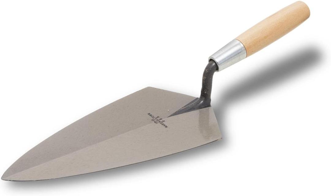 MARSHALLTOWN Brick Trowels, Philadelphia Style, 10 1/2 X 5 1/4 Inch, Wooden Handle, Brickwork, Blockwork, Stonework, Masonry, Made in USA, 19 10.5