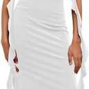 YOFF Spaghetti Straps Velvet Bridesmaid Dress for Women Ruffles Long Mermaid Maxi Formal Dresses YO291 (8, White)