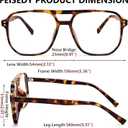 FEISEDY Blue Light Blocking Glasses Fake Nerd Clear Square Computer Lightweight Pilot Glasses Frame Oversized B2866