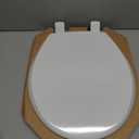 Mayfair Cassel Slow Close Toilet Seat, Easy Clean, Non Slip Premium Wood Seat, Easy Install, Made in USA, Round, White
