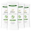 Pack of 4 Dove 0% Aluminum Deodorant Stick Cucumber and Green Tea 4 Count Bundle with Dove Advanced Care Antiperspirant Deodorant Stick Cool Essentials