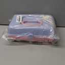 Caboodles Pretty in Petite Makeup Box, Two-Tone Periwinkle on Pink, Hard Plastic Organizer Box, 2 Swivel Trays, Fashion Mirror, Secure Latch for Safe Travel