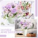 Lyrow 8 Pcs Peony Artificial Flowers Fake Silk Hydrangea Bouquet Elegant Peony Flowers for Wedding Decoration Faux Realistic Floral for Home Party Table Centerpieces Arrangement (Light Purple)
