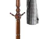 Wood Coat Rack, Heavy Duty Coat Rack Freestanding with 11 Smooth Hooks, Vintage Coat Tree, Clothes Hanger Stand with Stable Disc Base for Entryway, Bedroom (Walnut Brown)