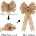 2 Pack Large Burlap Jute Hemp Rope Bows for Wreaths,Rustic Farmhouse Crafts Bow Wrapping Tree Topper Wedding Holiday Birthday Party Wall Home Boho Front Door Decorations