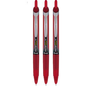 PILOT Precise V10 RT Retractable Liquid Ink Rollerball Pens, Bold Point, 1.0mm, Red Ink, 3 Count