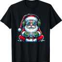 Christmas Gamer Boys Video Game Santa Xmas T-Shirt, S