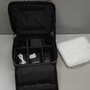 Relavel Makeup Bag with LED Mirror, Small Travel Makeup Case with Rechargeable Lighted Mirror 3 Color Lights, Double Layer Cosmetic Box Makeup Brush Lipstick Holder Organizer for Women, Black