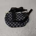 Checkered Nylon Crossbody Bag for Women, Spacious Checkered Bum Bag Purse Shoulder Bag Sling Bag with Shoulder Strap (Black and Gray Checkered)