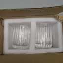 2 Piece Simple Transparent Vertical-Striped Bathroom Glass Toothbrush Cup Set