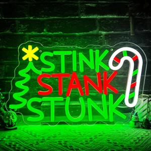 Christmas Neon Sign Cartoon Christmas Neon Light Sign Dimmable christmas LED Signs for Wall Light Up Signs for Bedroom Kids Room Neon Wall Light Decor Xmas Gift