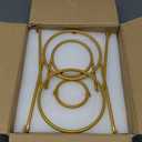 LYEOBOH 3 Tier Serving Bowls Set Tiered Serving Stand, Porcelain Oval Bowls with Collapsible Metal Stand for Entertaining, Party, Dessert Display, Candy, Chip and Dip (Gold)-45oz / 17.5oz / 7oz