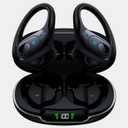 occiam Active Noise Cancelling Earbuds Wireless Bluetooth Headphones Ear Buds 90Hrs Playback Stereo Bass Earphones with Mic Over-Ear Hooks IPX7 Waterproof Headset for Work Sports Running Dark Black