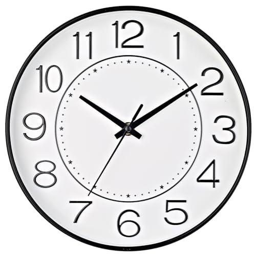HZDHCLH Modern Wall Clocks Battery Operated,10 inch White Clock for Wall,Silent Small Wall Clock for Living Room Bedroom Kitchen Office Nursery Decor