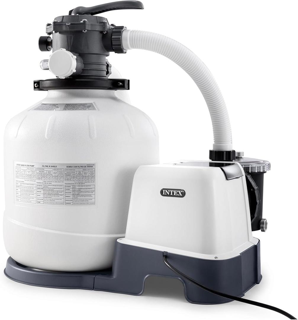 Intex Sand Filter Pump & Saltwater System for Up to 15,000 Gal Pools, Krystal Clear - Automatic Algae Control & Above-Ground Swimming Pool Cleaning