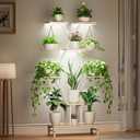 Plant Stand Indoor with Grow Lights - 7 Tiered Metal Corner Shelf for Multiple Plants, 63" Corner Plant Stand for Indoor Plants, X-Shaped Plant Rack for Home, Living Room, Office & Patio Decor