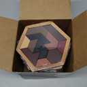 Yilloog 12 Pack Hexagon Tangram Puzzles Gifts for Christmas Wooden Brain Survivor Puzzles for Adult Challenge Hexagon Tangram Brain Teaser Geometric Jigsaw Russian Blocks for Family Party Logic Game