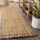 JONATHAN Y Handwoven Jute Fringe Natural Runner Rug, 2x8, Pata, Bohemian, Rustic, Cottage, Easy-Cleaning for Living Room, Bedroom, Kitchen, Non-Shedding (NRF103A-2)