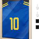 NBEADS T-Shirt Display Frame, 17x13x0.78 Inch Burlywood Wood Frame with Clear Acrylic Window Shadow Box Frame for Soccer Basketball Shirts Sports Memorabilia Wall Decor