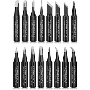 Soldering Iron Tips 900M Solder Lead-free Tips 16pcs for HAKKO 936,937,907 Atten, Quick,Ryobi, Aoyue, Yihua,Vastar,Sywon,Tabiger,SOAIY and X-Tronic Solder Gun/Station (Black)