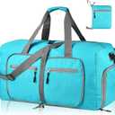 Dimayar 85L Travel Duffle Bag for Men Women - Foldable Duffel Bag with Shoes Compartment - Overnight Bags Waterproof & Tear Resistant(Mint Green)