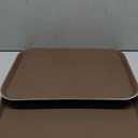 CURTA 2-Pack Restaurant Grade Non-Slip Tray, NSF, 22 Inch x 16 Inch, Plastic Rubber Lined Rectangular Serving Tray, Brown (16 Inch x 22 Inch, Brown-rectangular)