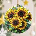 2 x Sunflower Christmas Tree Decorations, Christmas Ornaments, Keepsake Ornaments, Holiday Decor, Xmas Gifts, Gifts for Flower Lovers & Sunflower Lovers