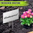 Landhoow 100 Pcs Large Garden Plant Markers Metal Plant Labels Sign 4'' x 6'' with 11'' Stake Weatherproof Waterproof Garden Sign for Outdoor Tree Seedlings Herbs Vegetable Greenhouse, Silver