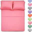 Best Season 400 Thread Count Cotton 4 Piece Queen Size Sheet Set - 100% Long Staple Cotton Sheets Set, Soft Cotton Bed Sheets Sets with Deep Pocket fit Upto 16 inch (Peach Pink Color)