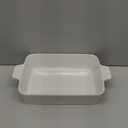 MALACASA 4.4 QT Baking Dish, 9x13 Large Casserole Dish for Oven, Ceramic Baking Pan, Rectangular Lasagna Pan Deep with Handles for Baking, Durable Microwave Oven Safe, Wedding Gift,White, Series BAKE-BAKE