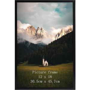 Giftgarden 12x18 Picture Frame Black, 12 by 18 Thin Poster Photo Frame for Gallery Wall Display, Single