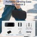 EEEKit Carrying Case Accessories Compatible with Nintendo Switch 2, Portable Travel Game Bag with Clear Protective Cover, HD Screen Protector, 6 Thumb Stick Caps