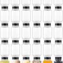 novelinks 2oz Plastic Mason Jars with Black Lids  30 Pack Small Clear Jars for Spices, Honey, Jam, DIY Crafts, Beads & Storage  Mini Containers with Sleek Design