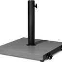 Patio Umbrella Base 43lbs Outdoor Umbrella Stand with Wheels, Heavy Duty Square Concrete Stand Market Umbrella, Gray